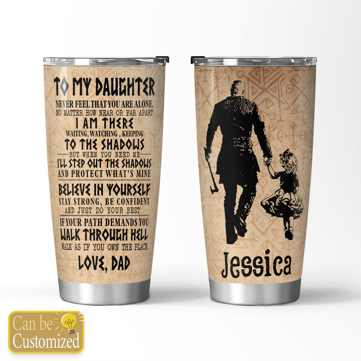 Viking To My Daughter Personalized  Stainless Steel Tumbler