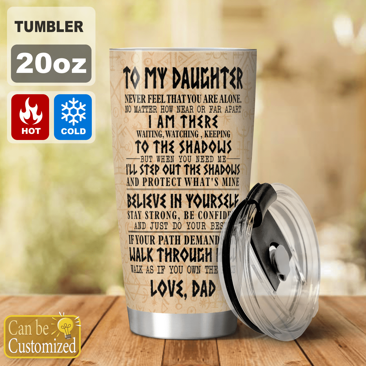 Viking To My Daughter Personalized  Stainless Steel Tumbler