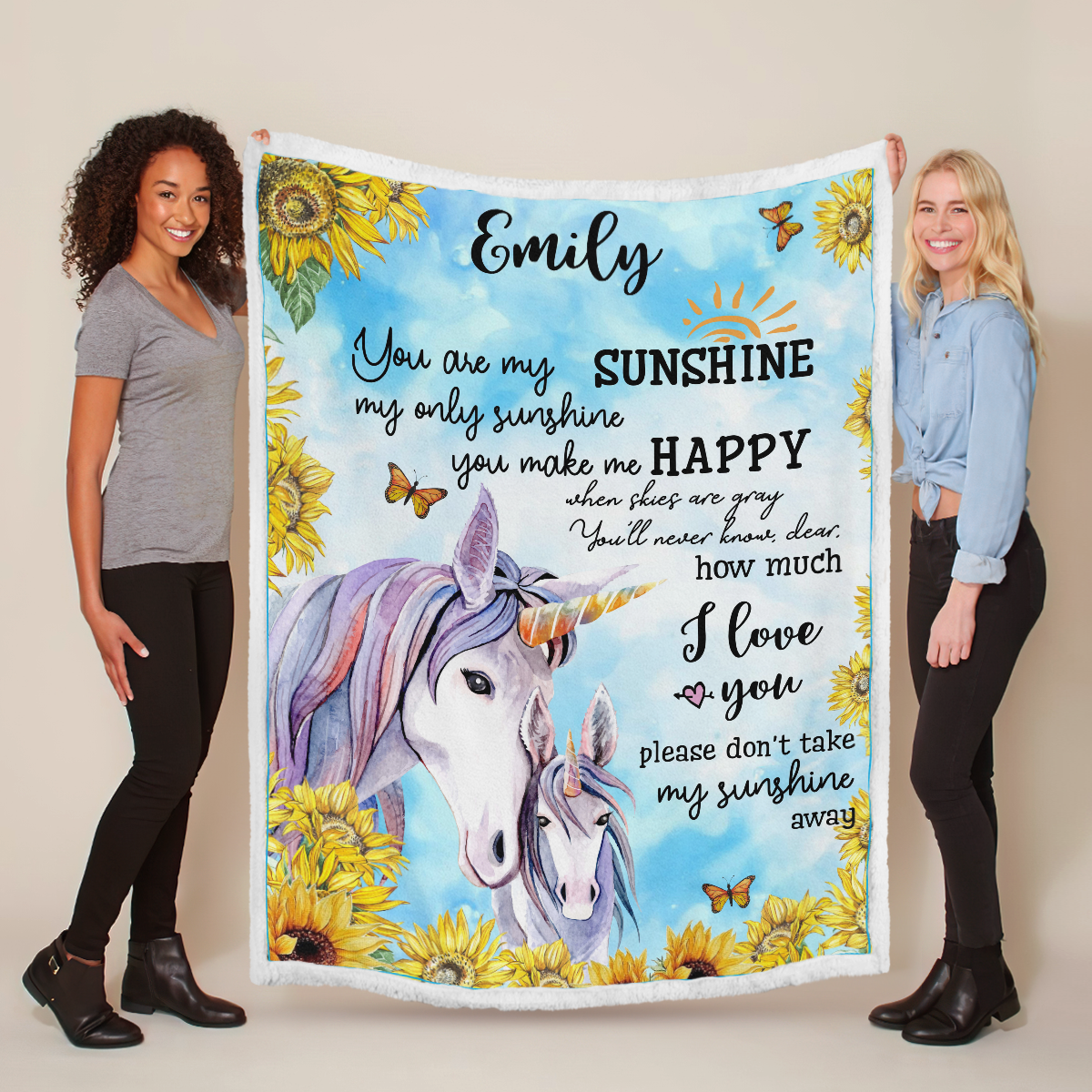 Emily Sunshine Happy Quilt Fleece Blanket Bundle Quilt - Sherpa Blanket