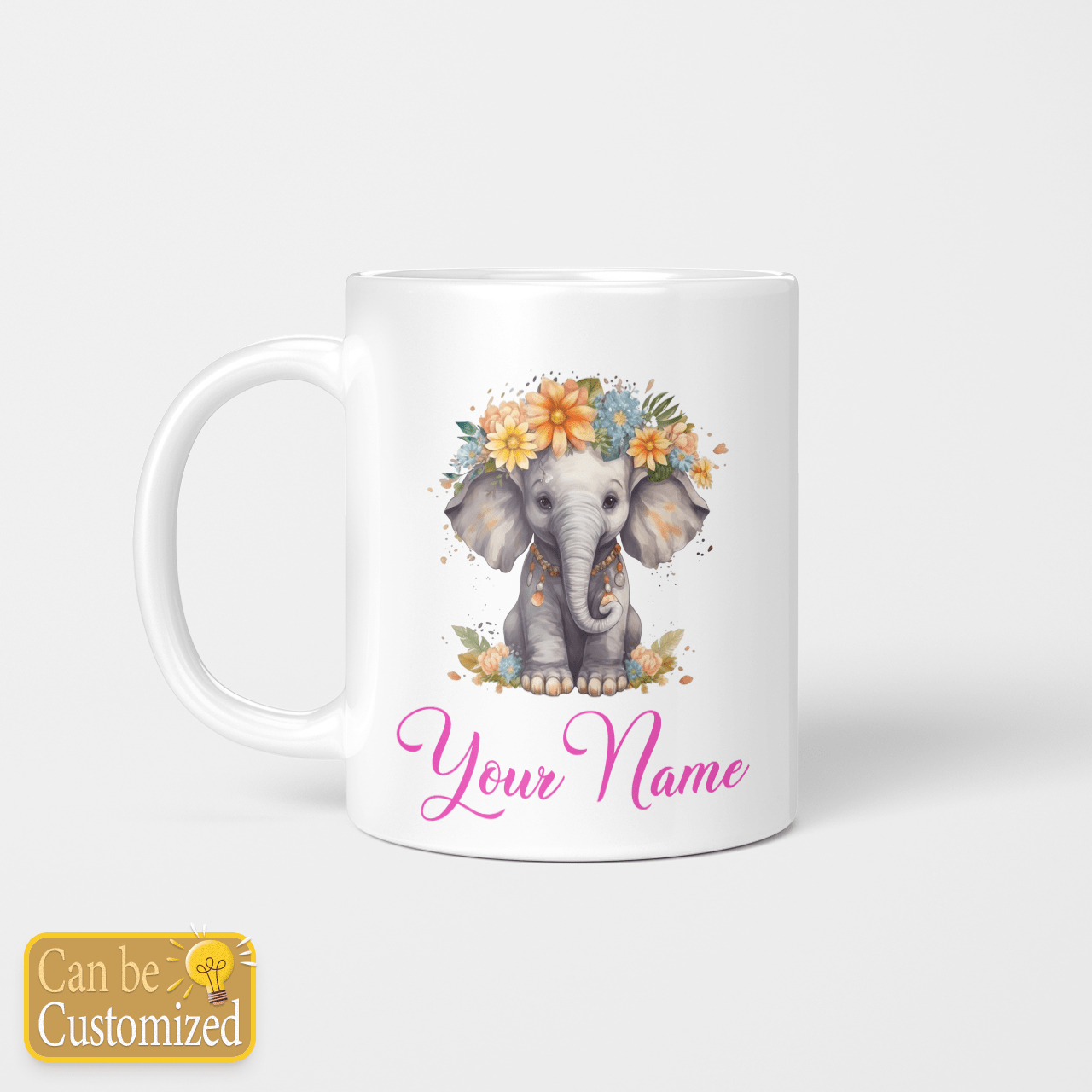 Elephant Mug Personalization Name - Elephant Custom Name Mug