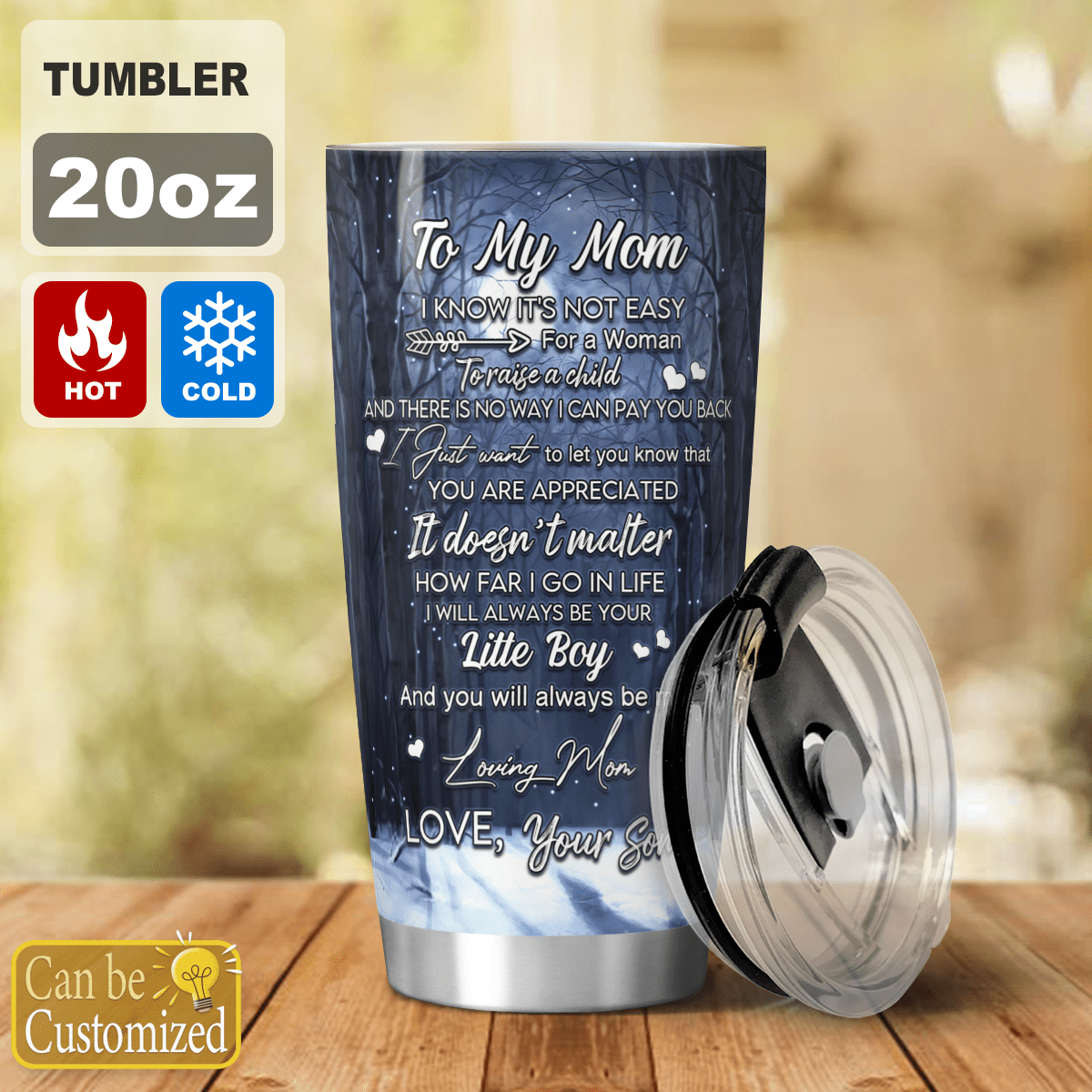 Wolf To My Mom Personalized Stainless Steel Tumbler