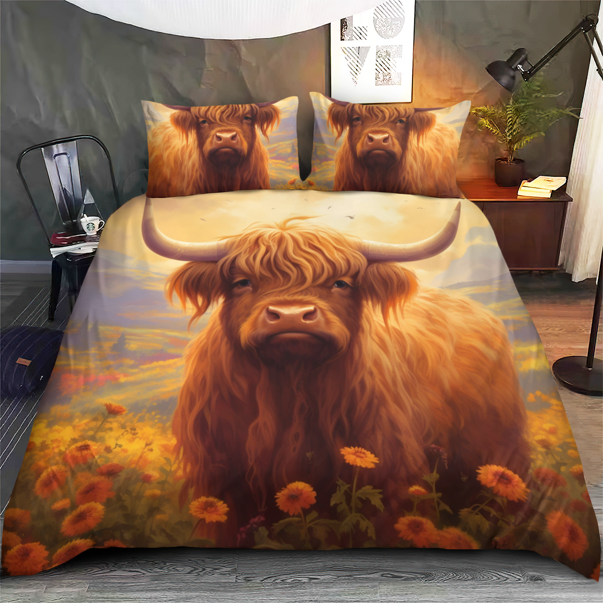Highland Cow Bedding Set