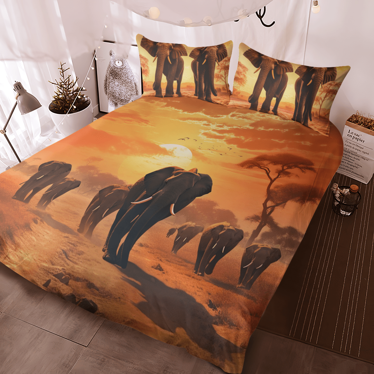 Elephant Bedding Set - Elephant Duvet Cover & Pillow Case