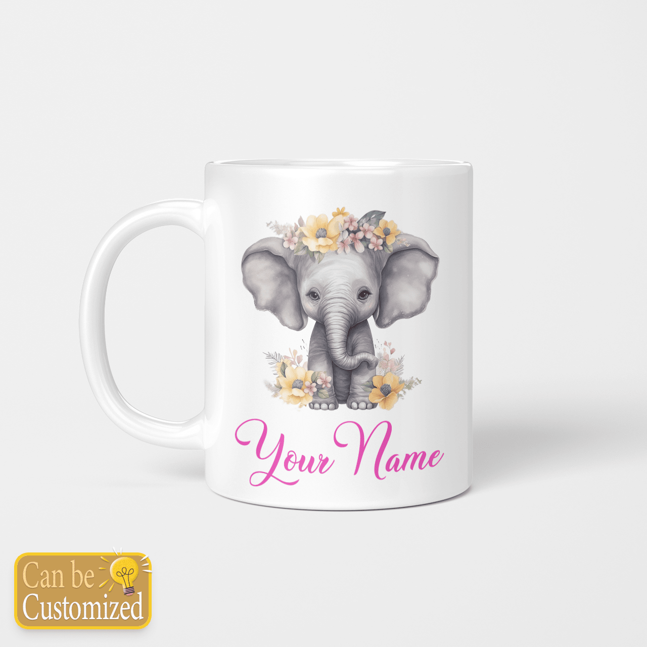 Elephant Mug Personalization Name - Elephant Custom Name Mug