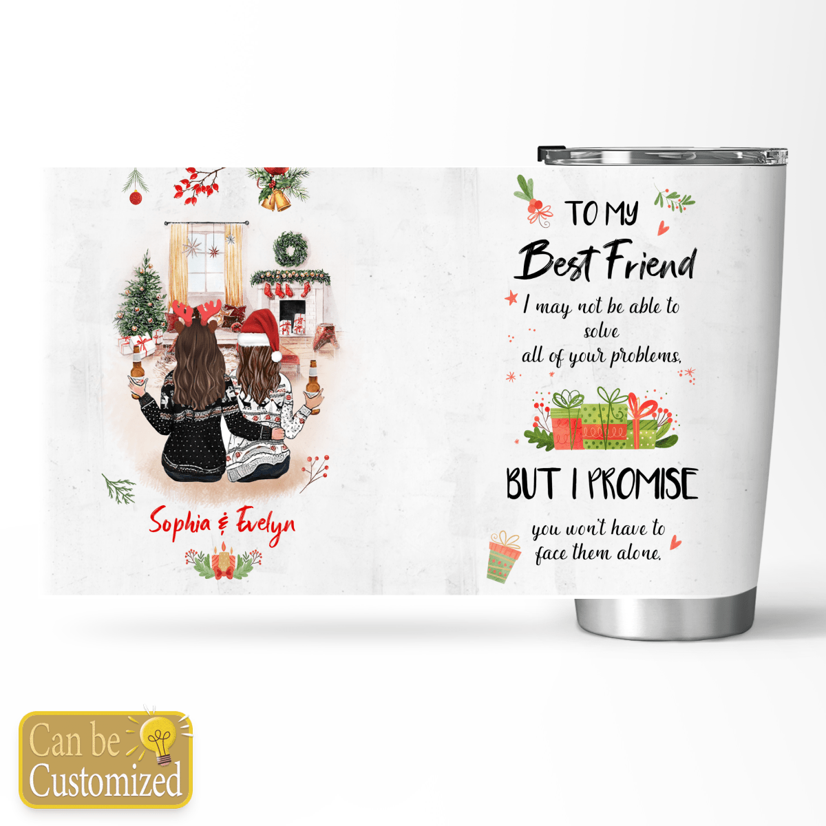Best Friend In Christmas Personalized Stainless Steel Tumbler