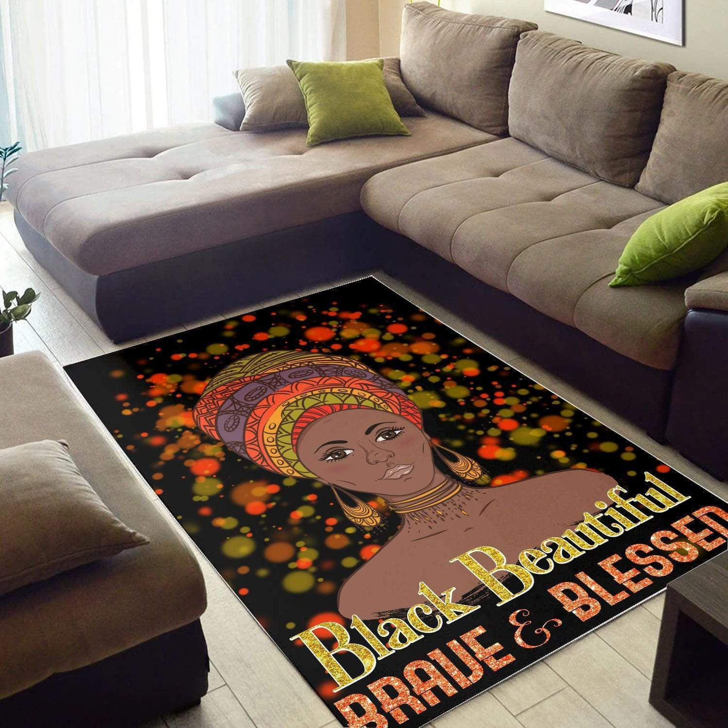 Black Beautiful Brave And Blessed Black Woman Rectangle Rug Carpet ...