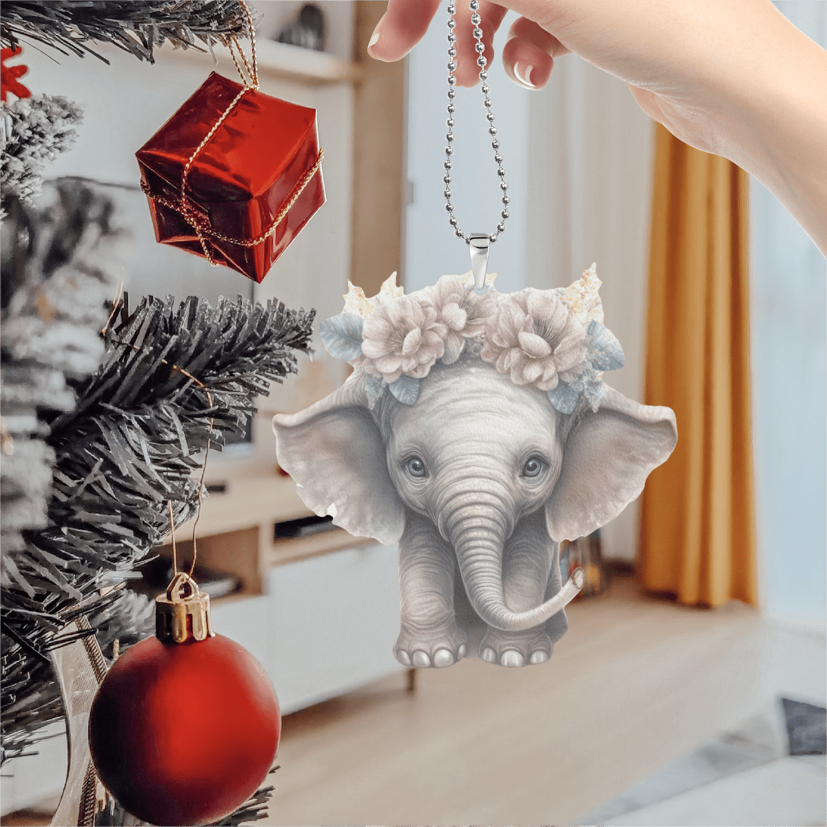 elephant Wooden Car Ornament