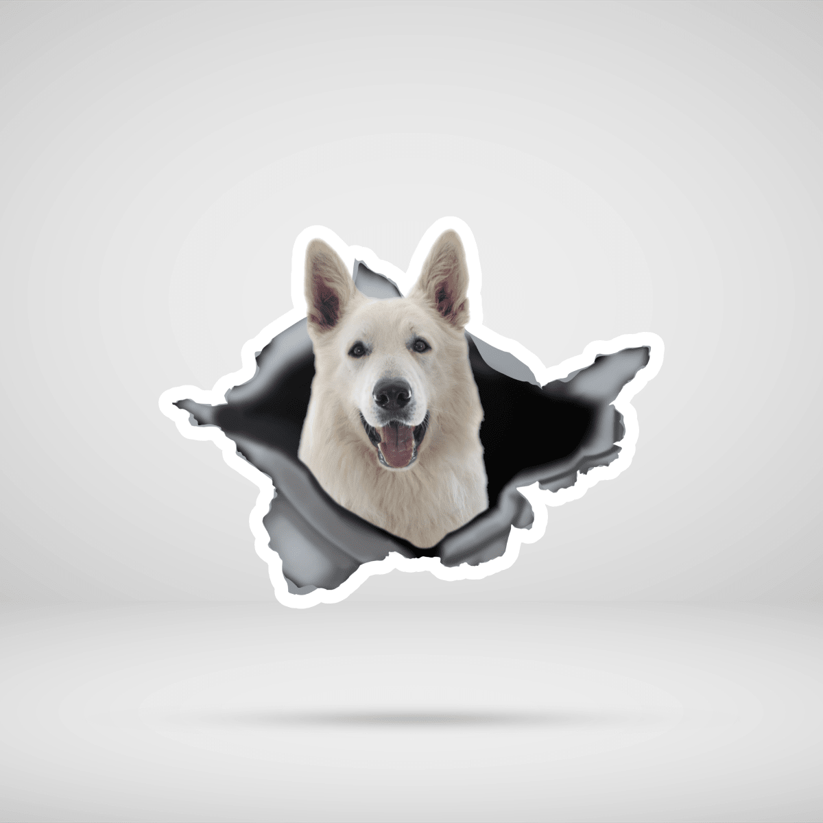 White GSD Car Stickers