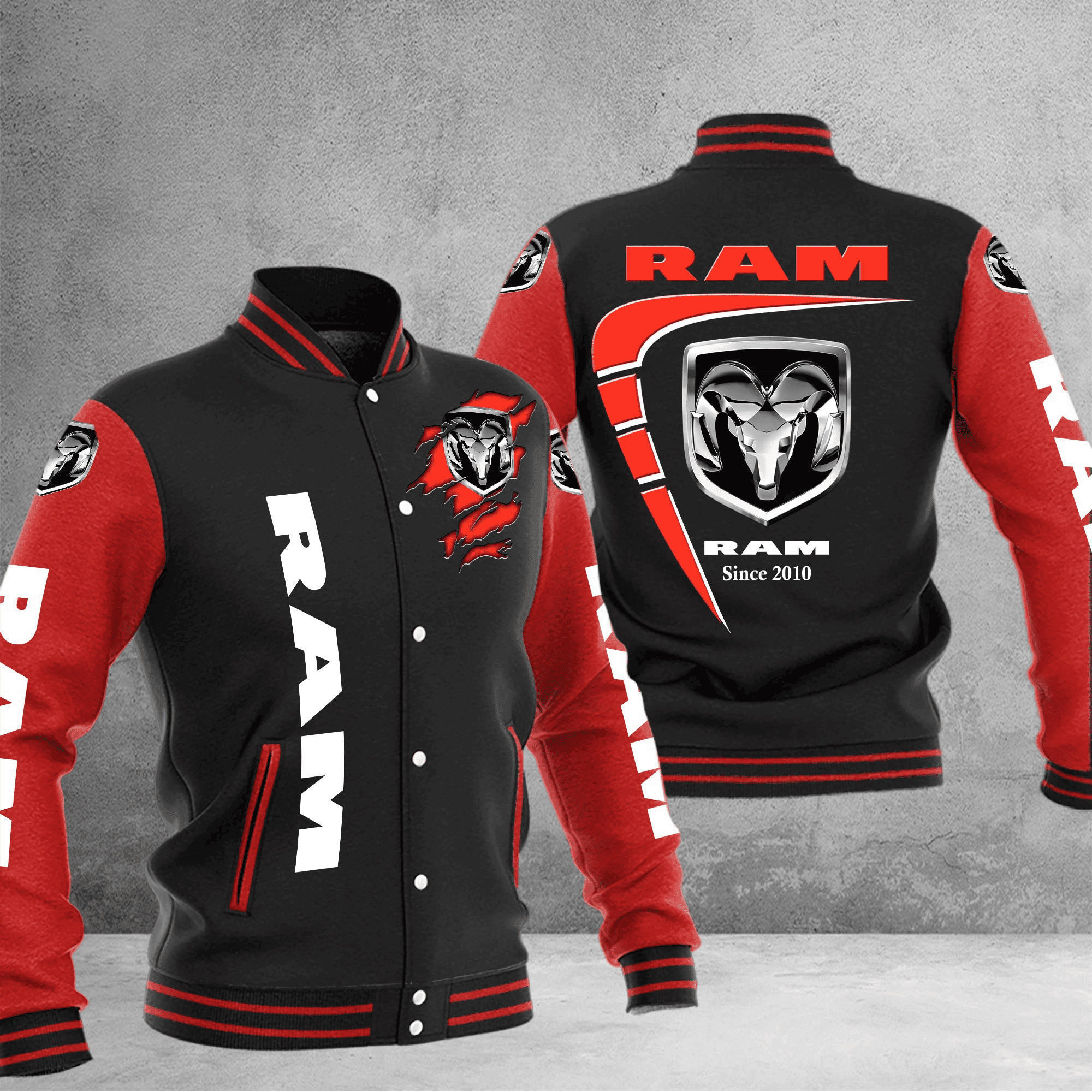 Perth Rams Jacket Ram Truck Baseball Varsity Jacket Full Color - Hearthtops Store ...